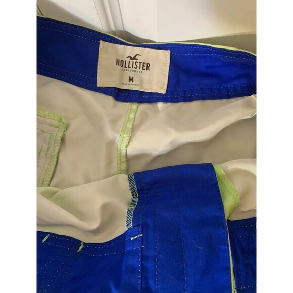 Hollister Striped Board Shorts Men’s Sz M Swimwear Green Blue White - Picture 2 of 4